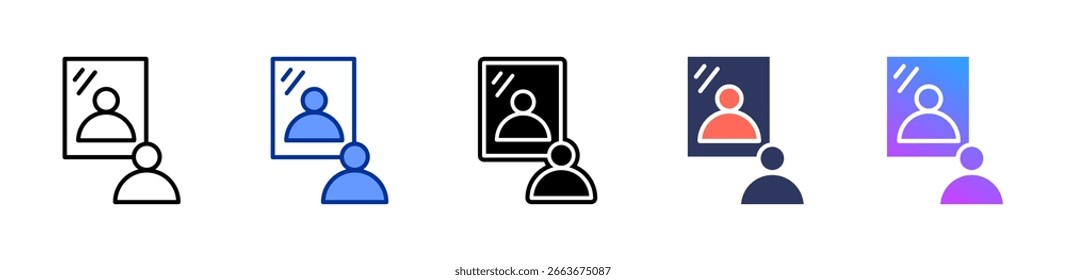 Reflective Mirror icon sheet multiple style collection