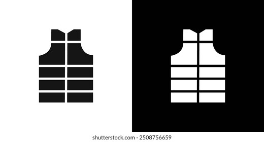 Reflective Police Vest icon Flat fill set collection