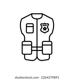 Reflective Police Vest icon in vector. Logotype