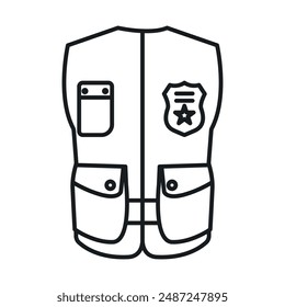 Reflective Police Vest linear logo mark in black and white