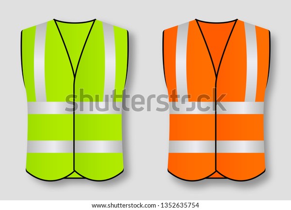 Reflective Road Safety Vests Isolated On Stock Vector (Royalty Free ...