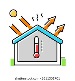 reflective roofing energy conservation color icon vector. reflective roofing energy conservation sign. isolated symbol illustration