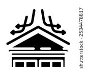 reflective roofing energy conservation glyph icon vector. reflective roofing energy conservation sign. isolated symbol illustration