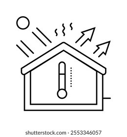 reflective roofing energy conservation line icon vector. reflective roofing energy conservation sign. isolated contour symbol black illustration