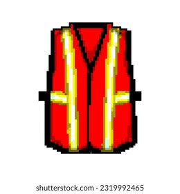 reflective safe vest game pixel art retro vector. bit reflective safe vest. old vintage illustration