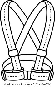 Reflective safety belt. Vector outline icon.