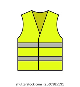 Reflective Safety Vest, High-visibility vest with reflective stripes, used for construction or road safety.