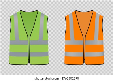 Reflective Safety Vest People Orange Green Stock Vector (royalty Free 