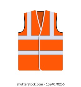 Reflective safety vest for people work uniform isolated front and back for promotion on the white background