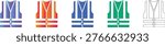Reflective Safety Vest Vector Icon Collection vol 1852