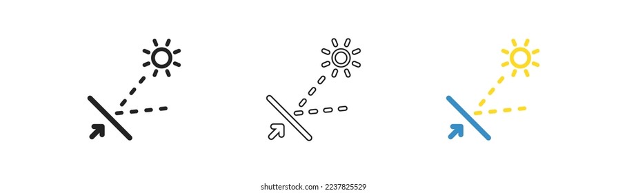 Reflective surface outline icon. Sun protect sign. UV, heat resistant concept. Skin care cream symbol. Simple flat design. Vector illustration.