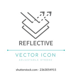 Icono de línea del vector textil reflectante