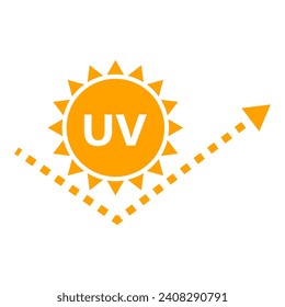 Reflective UV and sun icon. Vector.
