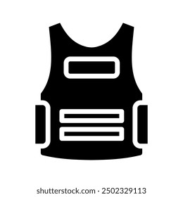 Reflective vest icon. Safety vest icon color editable