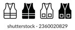 Reflective vest icon. Safety vest icon. Road vest set icon, vector illustration