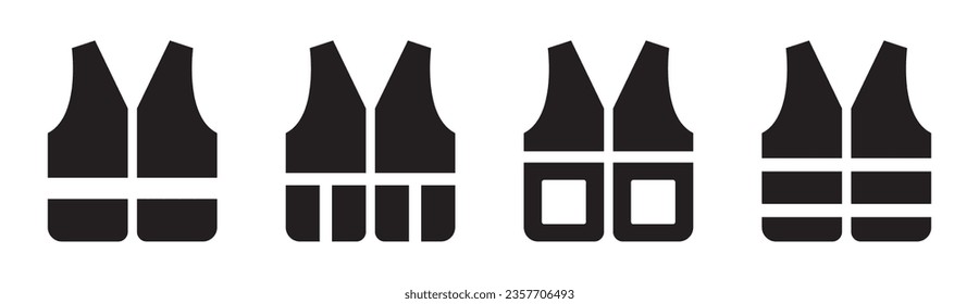 Reflective vest icon. Safety vest icon. Road vest set icon, vector illustration