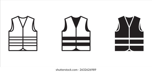 Reflective vest icon. Safety vest icon. Road vest set icon, vector illustration