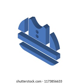 Reflective vest isometric left top view 3D icon