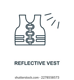 Reflective Vest line icon. Monochrome simple Reflective Vest outline icon for templates, web design and infographics