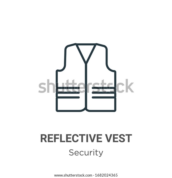 Reflective Vest Outline Vector Icon Thin Stock Vector (Royalty Free