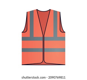 Ilustración vectorial plana de chalecos reflectantes y chalecos de seguridad.
