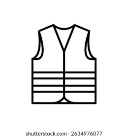 Reflective vest, safety jacket on plain background. Editable and changeable colors. Perfect for work safety jacket design.