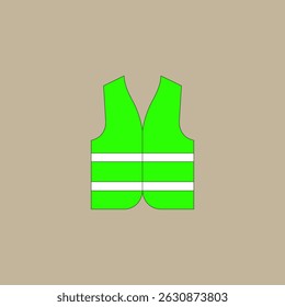 Reflective vest vector illustration. Neon safety jacket