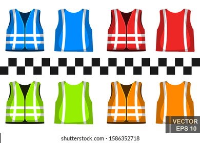 Reflective vest. Work on the road. Sign. For your design.