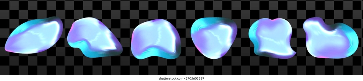 Blob reflectante Y2K cromo 3D con brillo líquido. Los tonos metálicos y las curvas suaves crean una mancha de cromo 3D futurista.