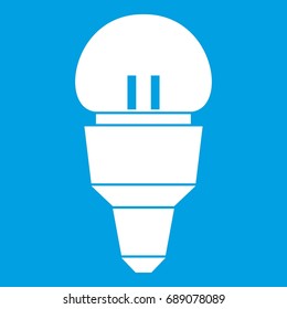 Reflector bulb icon white isolated on blue background vector illustration