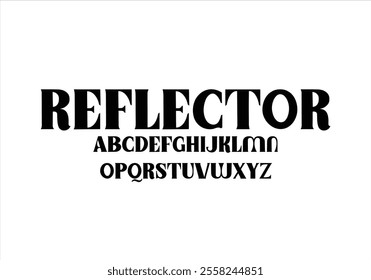 Reflector font for logo and headline. Isolated vector typeset