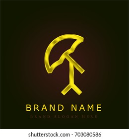 Reflector golden metallic logo