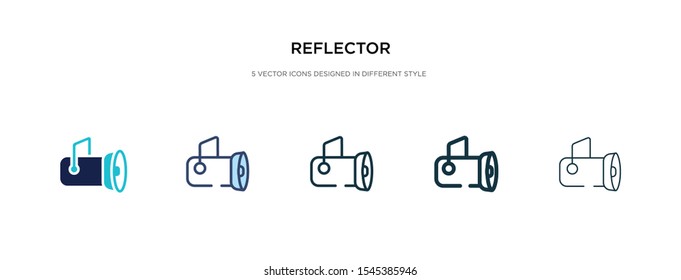reflector icon in different style vector illustration. two colored and black reflector vector icons designed in filled, outline, line and stroke style can be used for web, mobile, ui