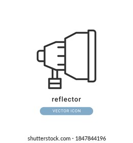 Reflector Icon Vector Illustration. Reflector Icon Outline Design.