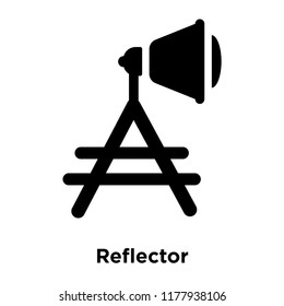 Reflector icon vector isolated on white background, logo concept of Reflector sign on transparent background, filled black symbol