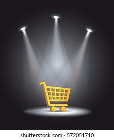 Reflector Light Shopping Cart Vector