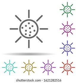 Reflector in multi color style icon. Simple thin line, outline vector of row matterial icons for ui and ux, website or mobile application