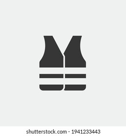 reflector vest vector icon jacket personal protective equipment