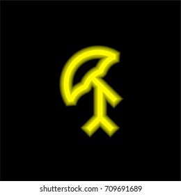 Reflector yellow glowing neon ui ux icon. Glowing sign logo vector
