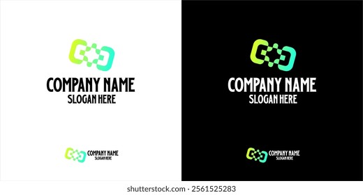 reflects a harmonious blend of two different elements. This logo can symbolize synergy, innovation, or strong relationships, suitable for technology companies or connectivity-based platforms.