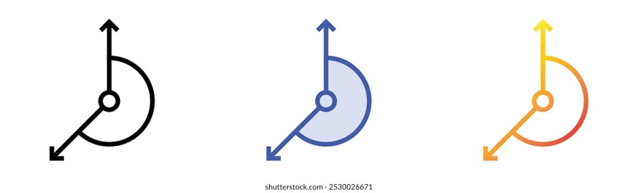 reflex angle icon. Linear, Blue Fill and Gradient Style Design Isolated On White Background