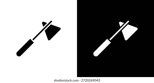 ícone de martelo reflexo. Ícone de design simples em preto e branco