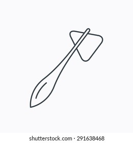 Reflex hammer icon. Doctor medical equipment sign. Nervous therapy tool symbol. Linear outline icon on white background. Vector