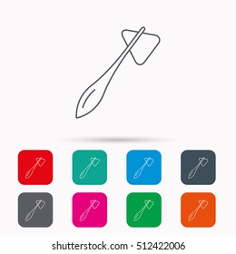 Reflex hammer icon. Doctor medical equipment sign. Nervous therapy tool symbol. Linear icons in squares on white background. Flat web symbols. Vector