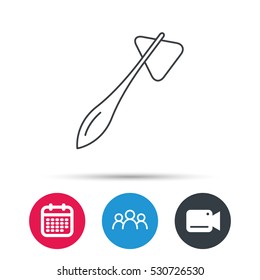 Reflex hammer icon. Doctor medical equipment sign. Nervous therapy tool symbol. Group of people, video cam and calendar icons. Vector