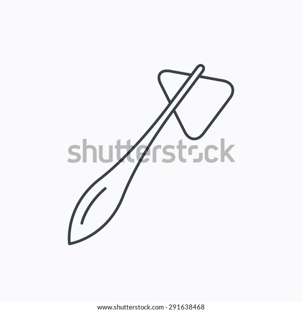 Reflex hammer icon. Doctor medical equipment sign.\
Nervous therapy tool symbol. Linear outline icon on white\
background. Vector