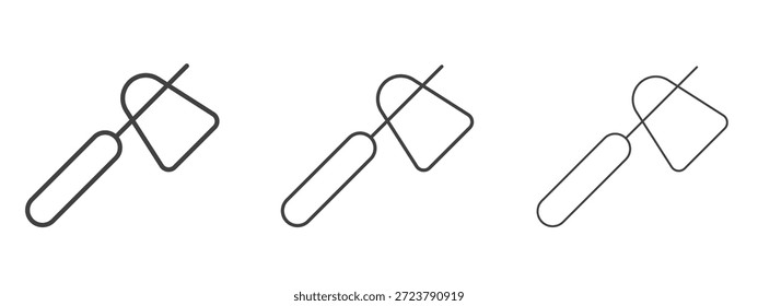 ícone de martelo reflexo no estilo de doodle da arte em linha. Sinal de contorno de traçado editável, eps 10