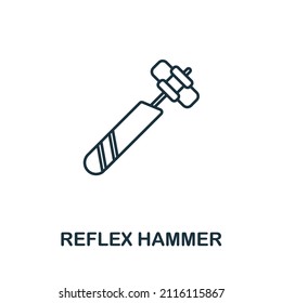 Reflex Hammer icon. Line element from medical equipment collection. Linear Reflex Hammer icon sign for web design, infographics and more.