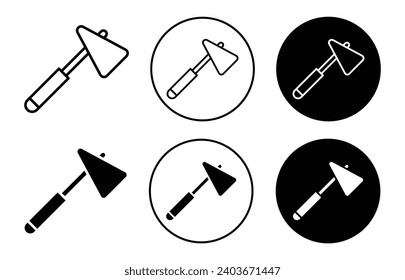 reflex hammer icon. medical instrument used by practitioners to test deep tendon reflexes of hand feet body diagnosis by physician or neurologist equipment or tool symbol  set vector. reflex tool set