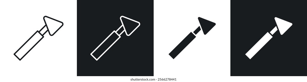 Reflex hammer icons collection in black filled and line style.